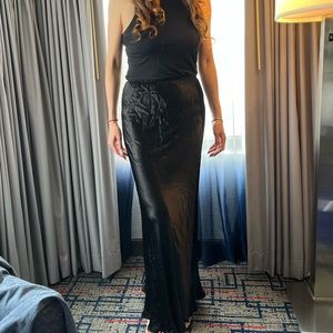 Mike & Todd Black Silk Floor Length Skirt | size M | NWT